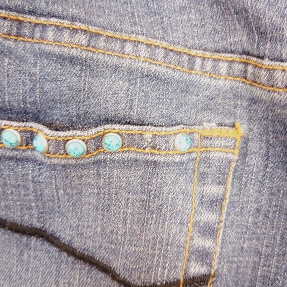 Chico's Platinum Navajo Beaded Trim Jeans - Picture 9 of 11